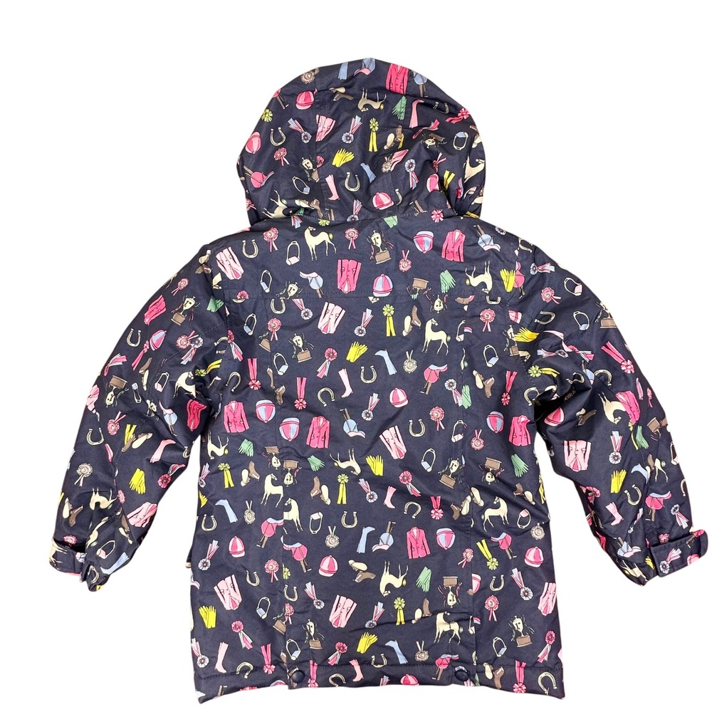 Joules Girls JNR Kirstie Fleece-Lined Coat Jacket 6Y 116 cm Horse Navy Pink - Picture 7 of 13